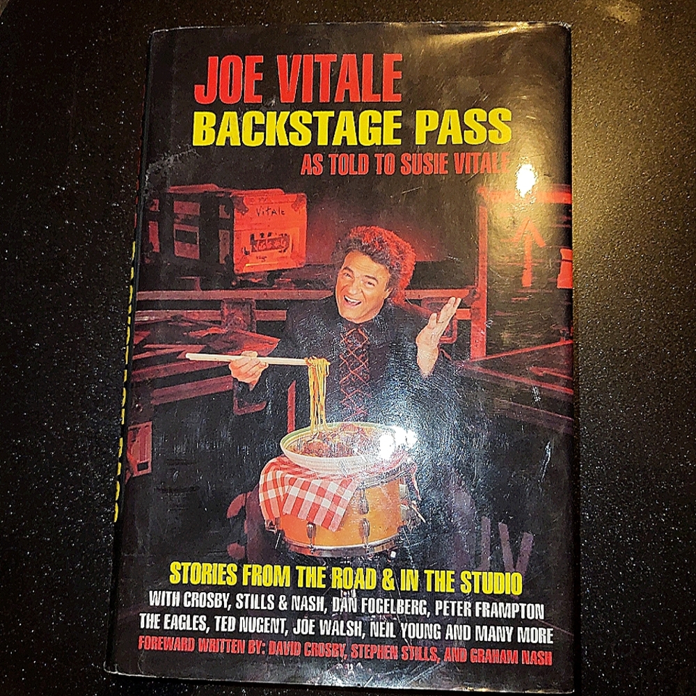 Authentic autograph signatures book titled Backstage Pass signed by Joe Vitale
